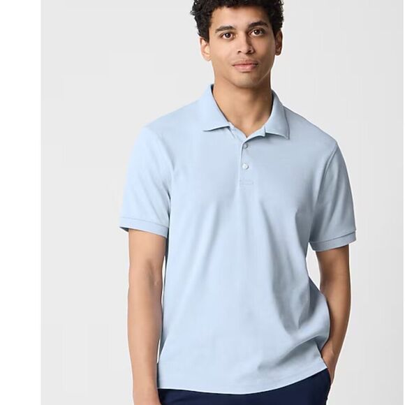 J. Crew Factory cf933 Heathered Chambray Blue Soft touch Polo size L NWT - Picture 5 of 9